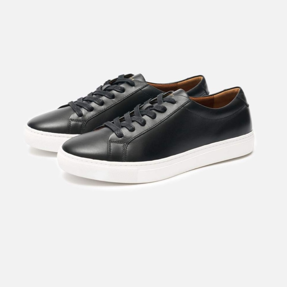 Black Leather Sneakers
